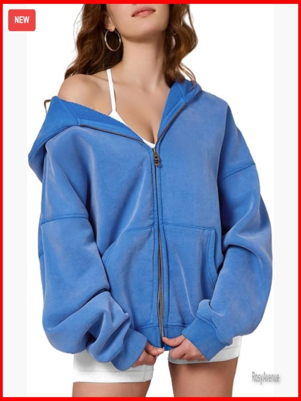 Oversized Zip Up Hoodie Heavyweight Fleece Fashion Jacket